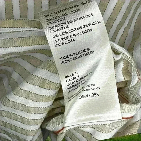 Anthropologie Beige Striped Shirt Dress - Picture 9 of 9